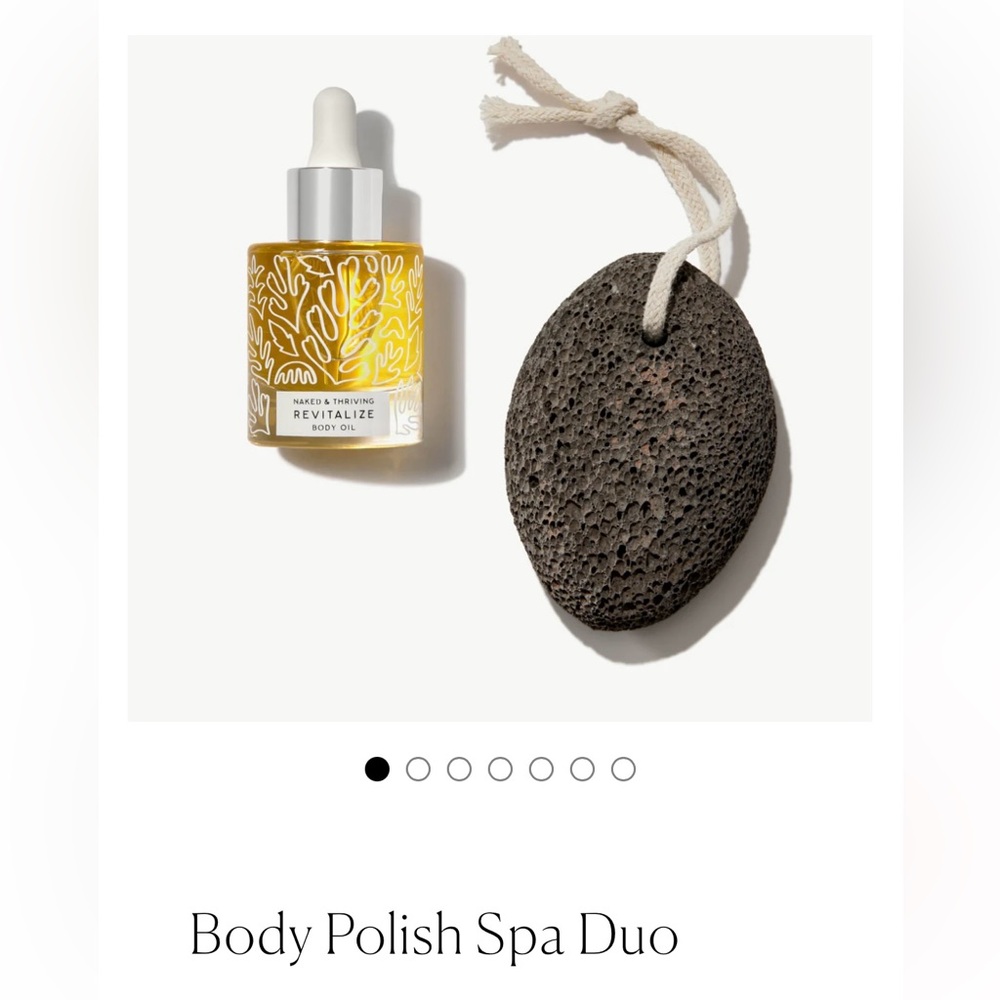Naked & Thriving nourishing body oil and natural pumice stone